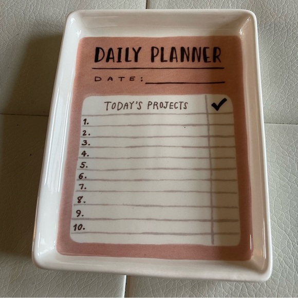 Rae Dunn daily planner tray ceramic can use dry erase markers - Picture 1 of 7